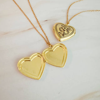HEART INITIAL OPEN LOCKET NECKLACE