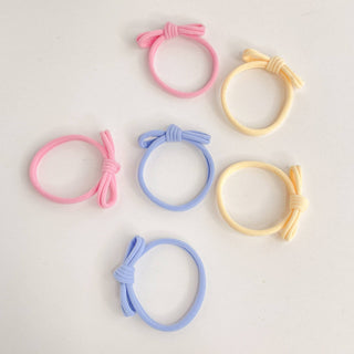 Seamless Knotted Bow Hair Ties (Set of 6)