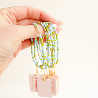 LIME GREEN AND BLUE SPRINKLE BRACELET