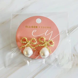 PEARL BOW EARRINGS