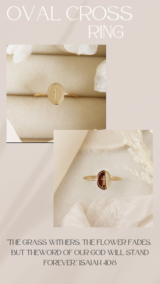 ENGRAVED CROSS RING