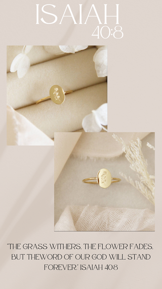 ISAIAH 40:8 FLOWER RING