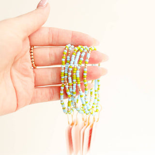 LIME GREEN AND BLUE SPRINKLE BRACELET