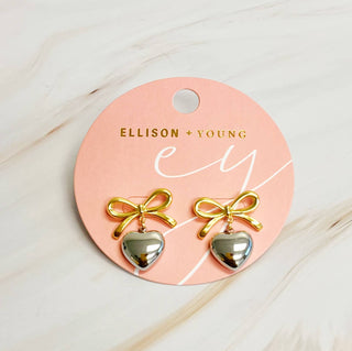 Mini Bow Mini Heart Earrings