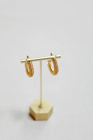 Gold Coil Minimalist Statement Hoop Earrings