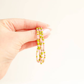 PINK AND LIME GREEN SPRINKLE BRACELET