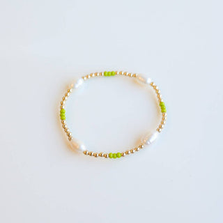 PEARL POPPI BRACELET- LIME GREEN