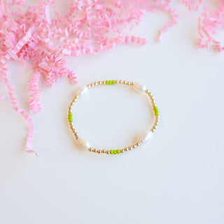 PEARL POPPI BRACELET- LIME GREEN