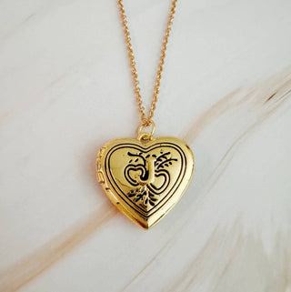 HEART INITIAL OPEN LOCKET NECKLACE