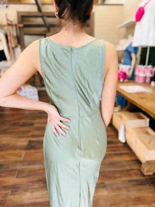 SATIN COWL NECK MIDI