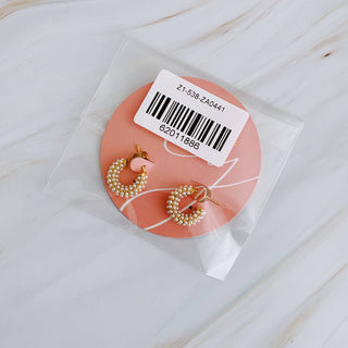 MINI PEARL HOOP EARRINGS