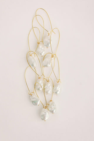 Natural Pearl Minimalist Threader Earrings