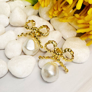 PEARL BOW EARRINGS