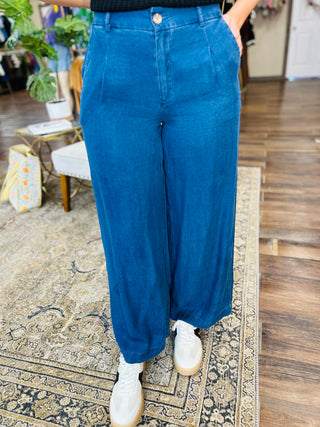 WIDE LEG CHAMBRAY