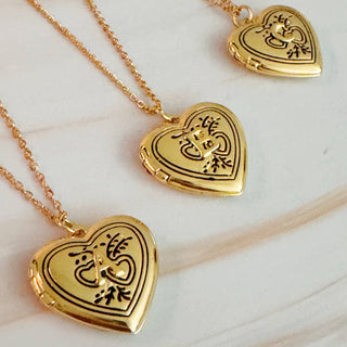 HEART INITIAL OPEN LOCKET NECKLACE
