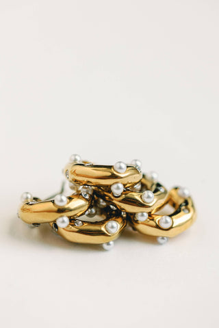Diamond & Pearl Chunky Earrings