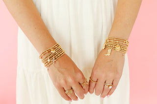 HEART GOLD CHARM BRACELET