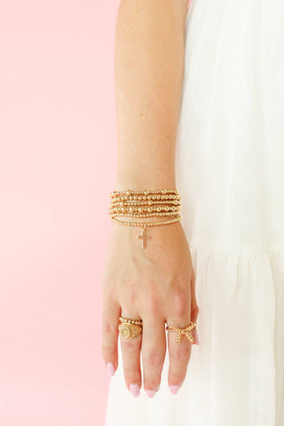 CROSS GOLD CHARM BRACELET