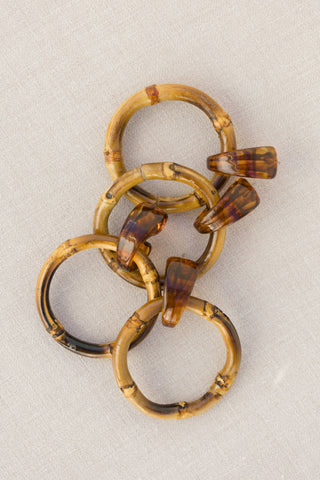 Dark Brown Bamboo Statement Drop Earrings