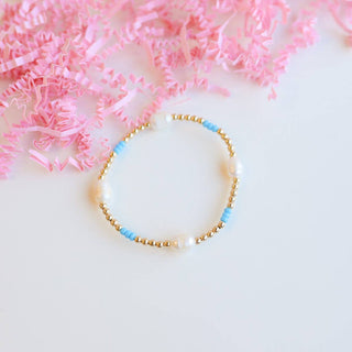 PEARL POPPI BRACELET- SKY BLUE