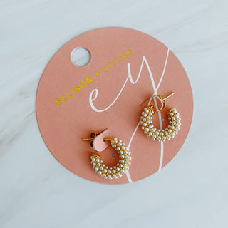 MINI PEARL HOOP EARRINGS