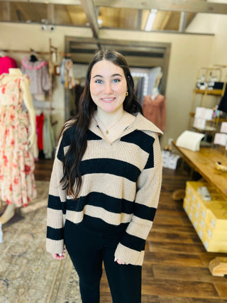 STRIPE DROP SHOULDER SWEATER