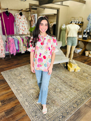 BERRY FLORAL TOP