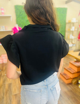 RIBBED RUFFLES TOP