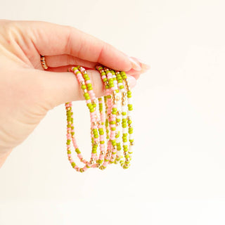 PINK AND LIME GREEN SPRINKLE BRACELET