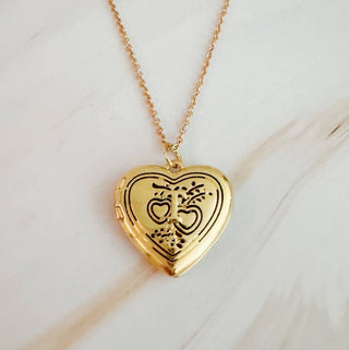 HEART INITIAL OPEN LOCKET NECKLACE