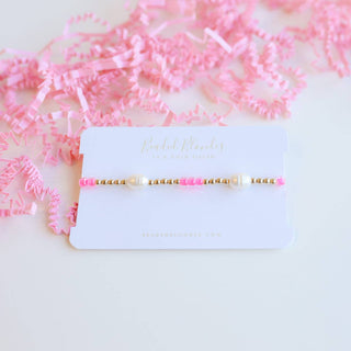 PEARL POPPI BRACELET- HOT PINK