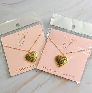 HEART INITIAL OPEN LOCKET NECKLACE