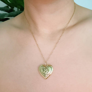 HEART INITIAL OPEN LOCKET NECKLACE
