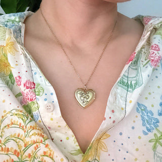 HEART INITIAL OPEN LOCKET NECKLACE