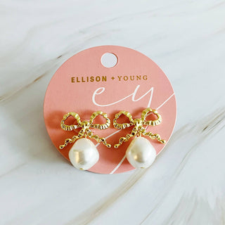 PEARL BOW EARRINGS