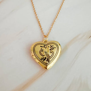 HEART INITIAL OPEN LOCKET NECKLACE