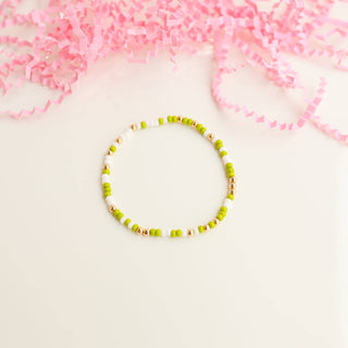LIME GREEN AND WHITE SPRINKLE BRACELET