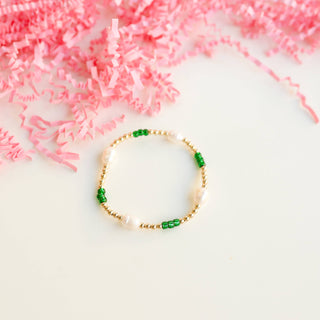 PEARL POPPI BRACELET- GREEN
