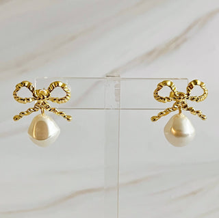 PEARL BOW EARRINGS