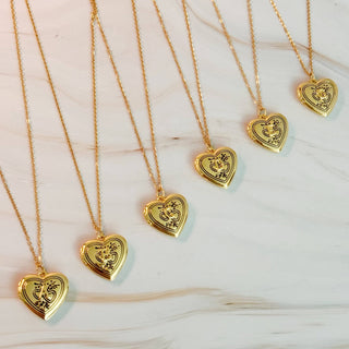 HEART INITIAL OPEN LOCKET NECKLACE