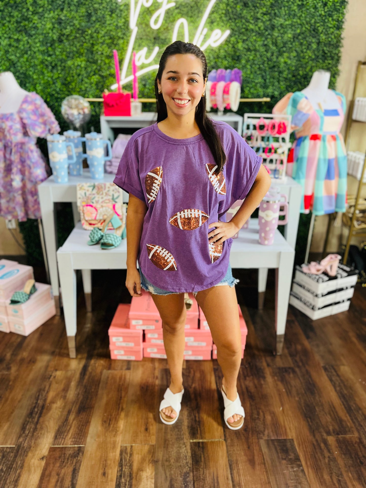 FOOTBALL SEQUIN TOP