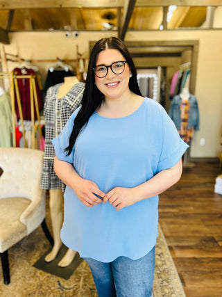 ELEVATED CHIFFON TOP-PLUS