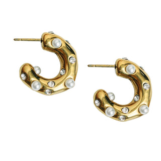 Diamond & Pearl Chunky Earrings
