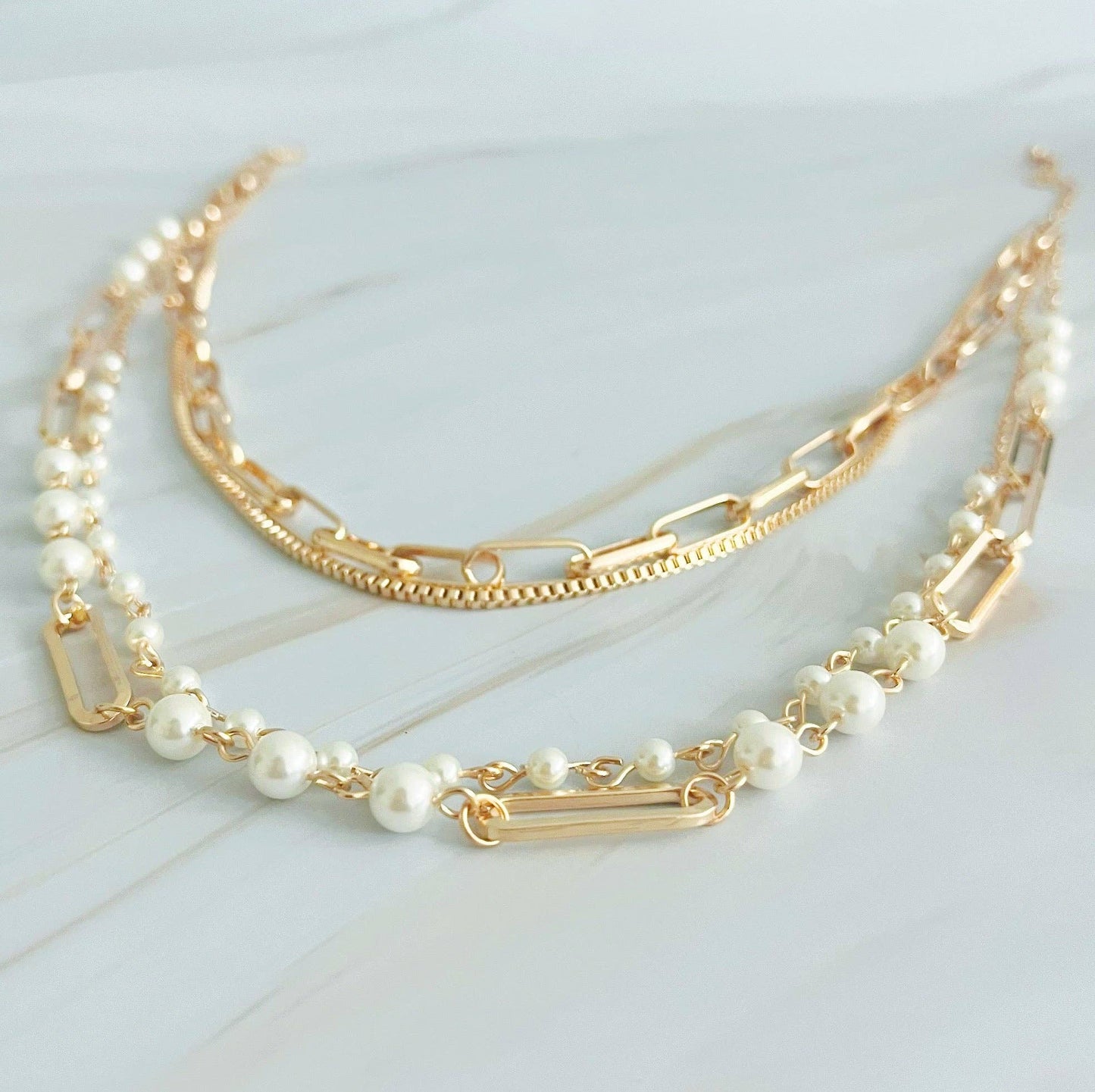 Fourfect, Layered Clip Chain Necklace