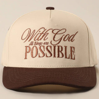 WITH GOD ALL THINGS ARE POSSIBLE CAP