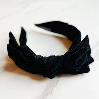 VELVET BOW HEADBAND