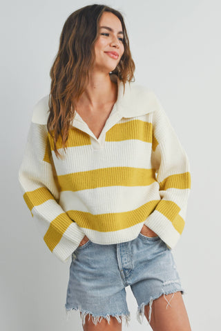 STRIPE DROP SHOULDER SWEATER