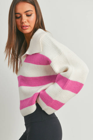 STRIPE DROP SHOULDER SWEATER