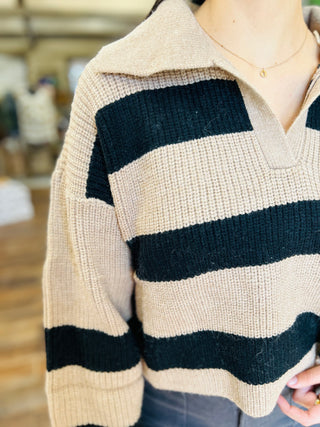 STRIPE DROP SHOULDER SWEATER