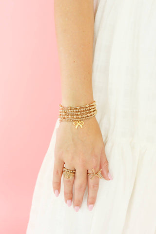 Bow Gold Charm Bracelet